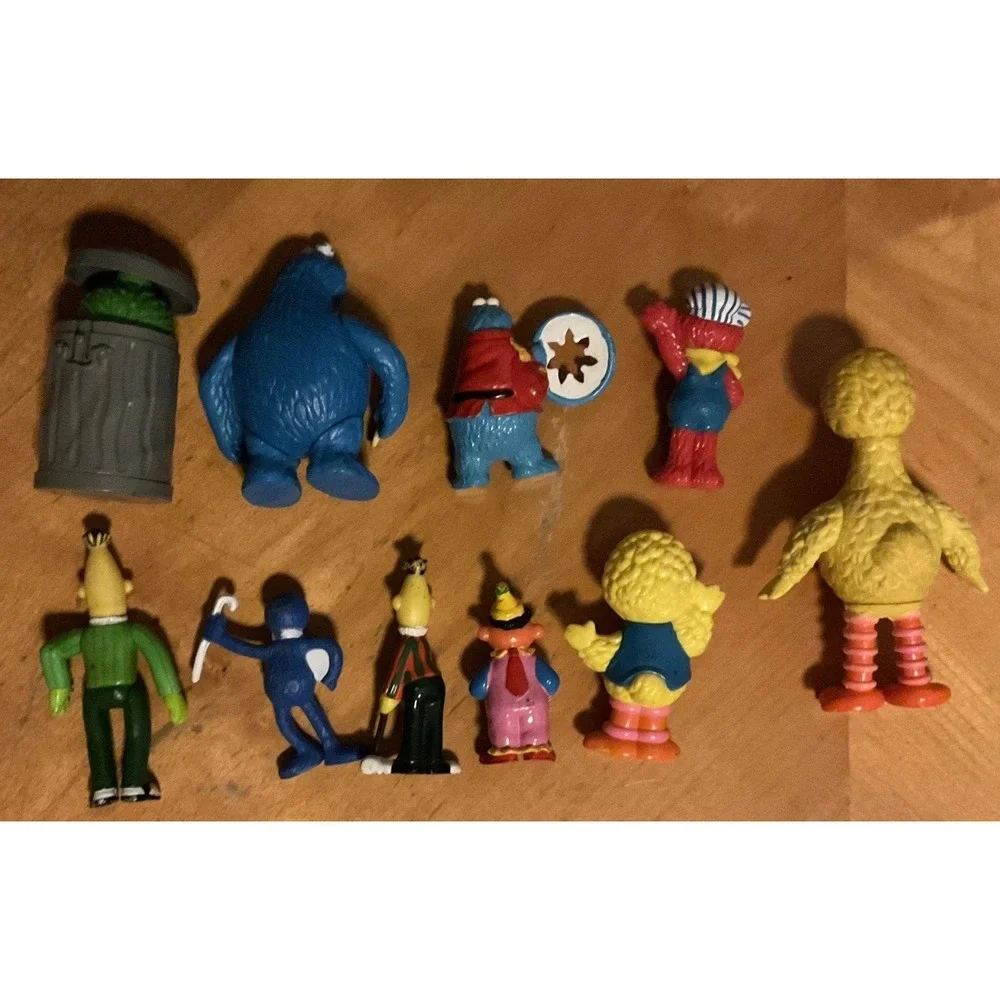 Vintage Lot Of 10 Sesame Street Figure‎ S, Big Bird, Oscar, Cookie Monster, Elmo